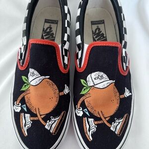 Vans Customized Black Slip-On Sneakers
